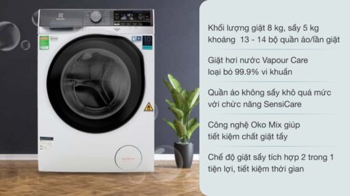 tinh nang May giat say Electrolux EWW8023AEWA giat 8Kg say 5Kg long ngang inverter 1
