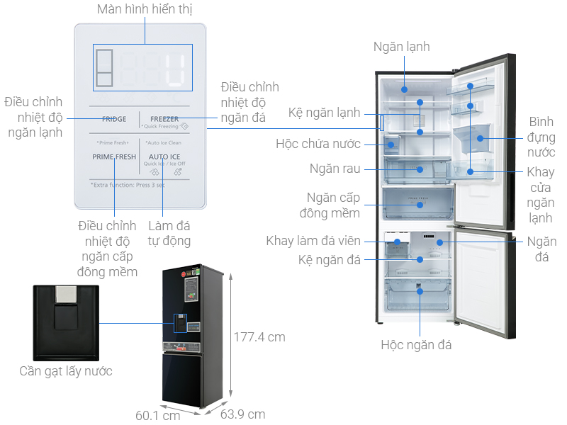 Tủ lạnh Panasonic Inverter 325 lít NR-BV361WGKV - giá tốt, có trả góp