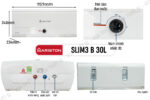 Bình nóng lạnh ARISTON SLIM3 30 B 30L AG+ lít (SL3) ngang gián tiếp 2.5FE 2500W - Ảnh 2