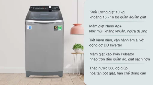 tinh nang May Giat Aqua AQW DR100ET Inverter 10 Kg long dung
