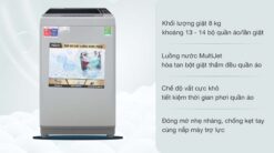 tinh nang May Giat Aqua AQW S80CT 8 Kg long dung