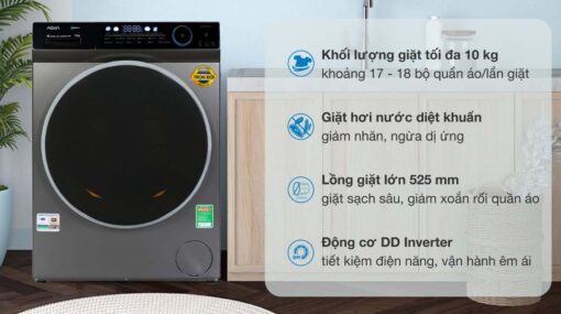 tinh nang May giat AQUA AQD DD1001G.PS 10kg Inverter