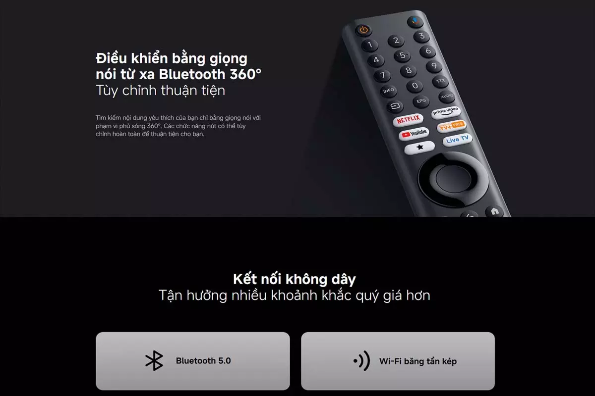 10 dieu khien bang giong noi tu xa bluetooth 360 tivi xiaomi a 2026 32 43 50 55 65 75 inch