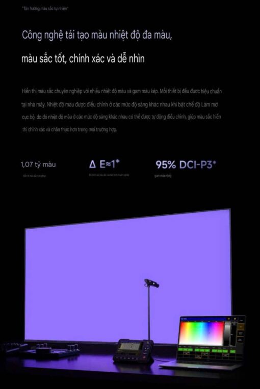7 Tai tao mau chinh xac voi dai mau DCI P3 95 tivi xiaomi S Pro 65 75 85 100 inch 2025