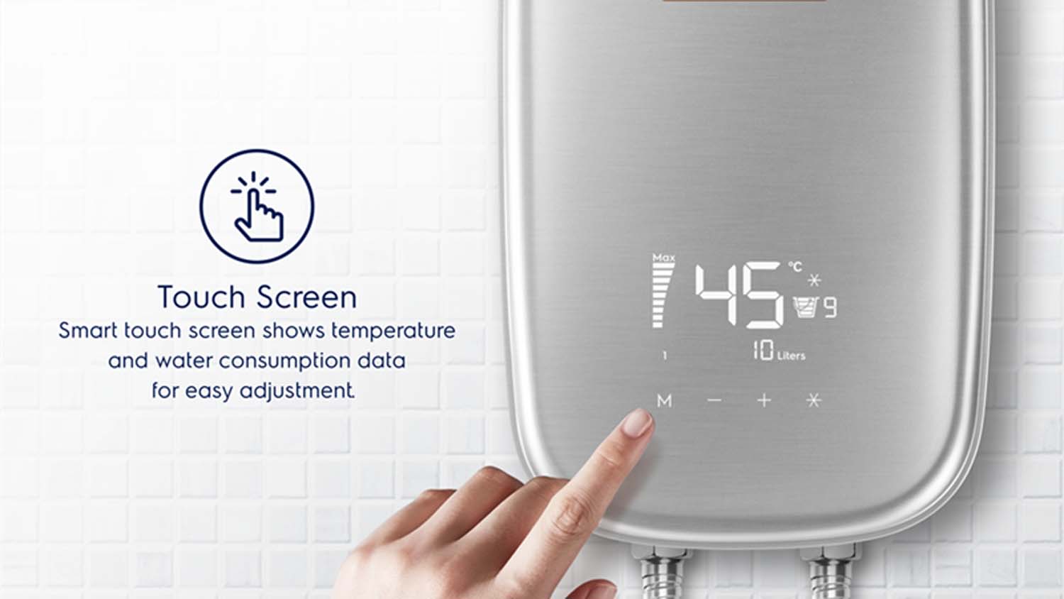 Máy nước nóng trực tiếp ELECTROLUX EWE451MB-DST2 ComfortFlow 800 3 Man hinh cam ung thong minh tien dung May nuoc nong truc tiep ELECTROLUX EWE451MB DST2 ComfortFlow 800 1