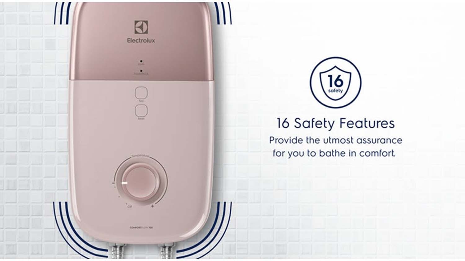 Máy nước nóng trực tiếp ELECTROLUX EWE451LB-DPX2 ComfortFlow 700 5 Yen tam ve tinh an toan May nuoc nong truc tiep ELECTROLUX EWE451LB DPX2 ComfortFlow 700 3