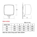 Bình nóng lạnh PICENZA V20EW 20L vuông - Ảnh 2