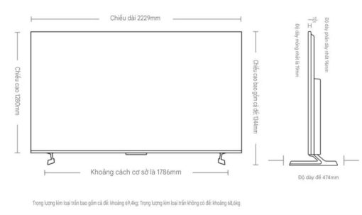 kich thuoc Tivi Xiaomi S Pro 100 inch 2025