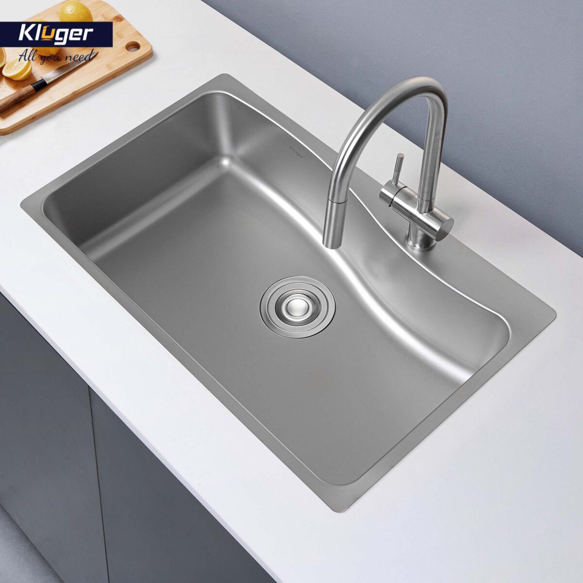 Chậu rửa bát inox KLUGER KF8131FS dòng K300 1 hố - Ảnh 5