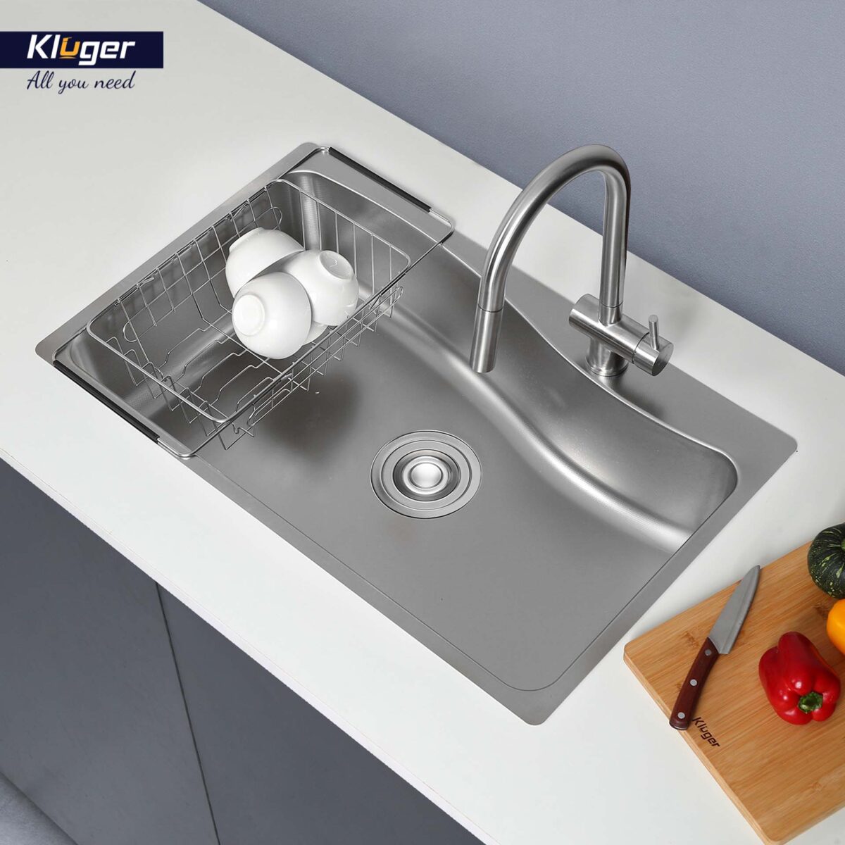 Chậu rửa bát inox KLUGER KF8131FS dòng K300 1 hố - Ảnh 7