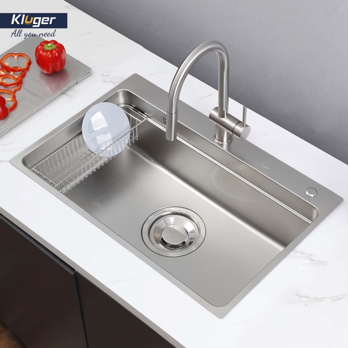 Chậu rửa bát inox KLUGER KF7850FS Basic dòng MOD 1 hố - Ảnh 4