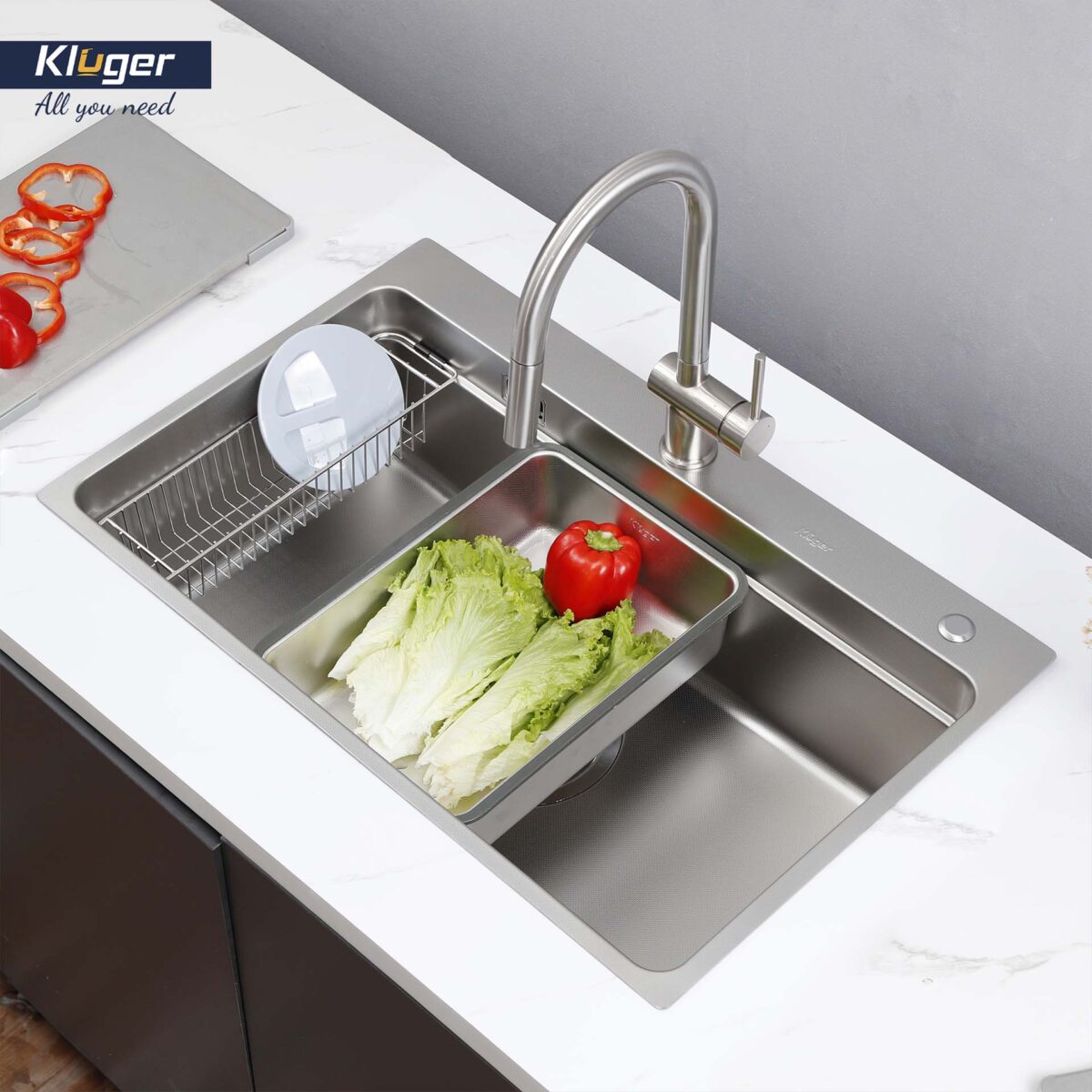 Chậu rửa bát inox KLUGER KF7850FS Plus dòng MOD 1 hố - Ảnh 5