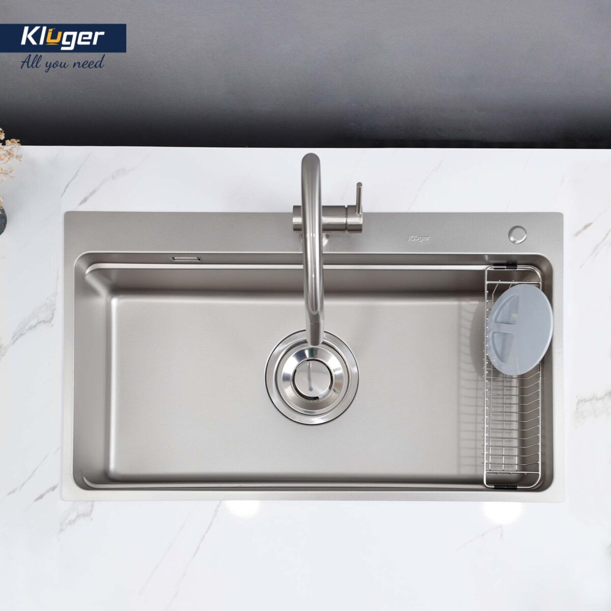 Chậu rửa bát inox KLUGER KF8850FS Basic dòng MOD 1 hố - Ảnh 3