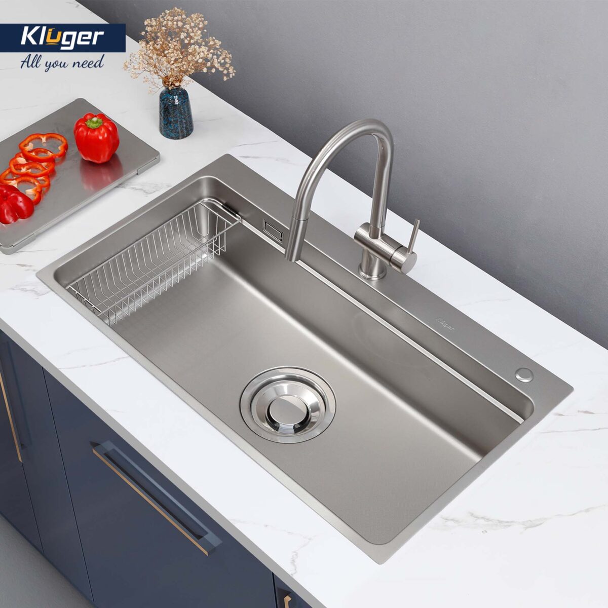 Chậu rửa bát inox KLUGER KF8850FS Basic dòng MOD 1 hố - Ảnh 8