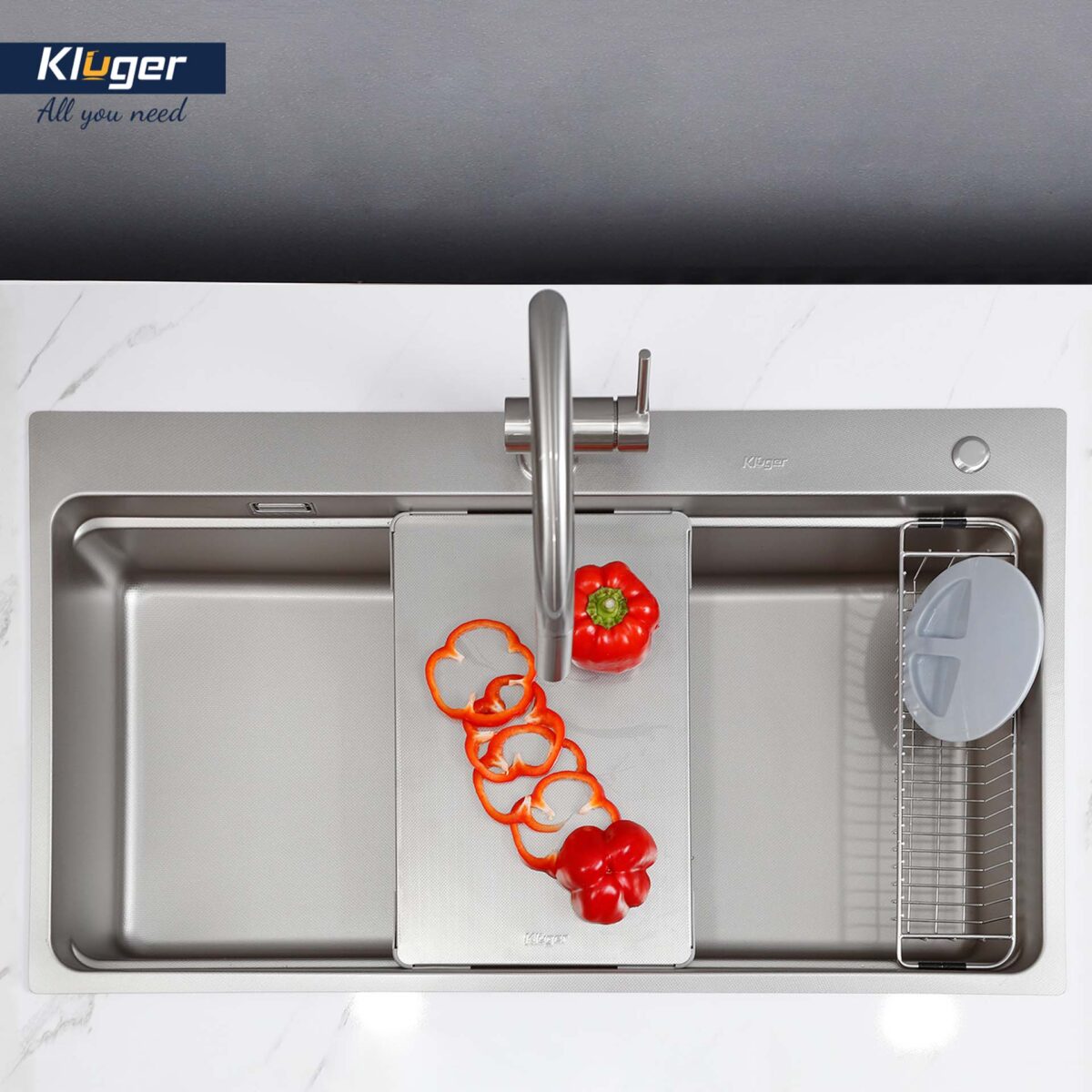 Chậu rửa bát inox KLUGER KF8850FS Plus dòng MOD 1 hố - Ảnh 9