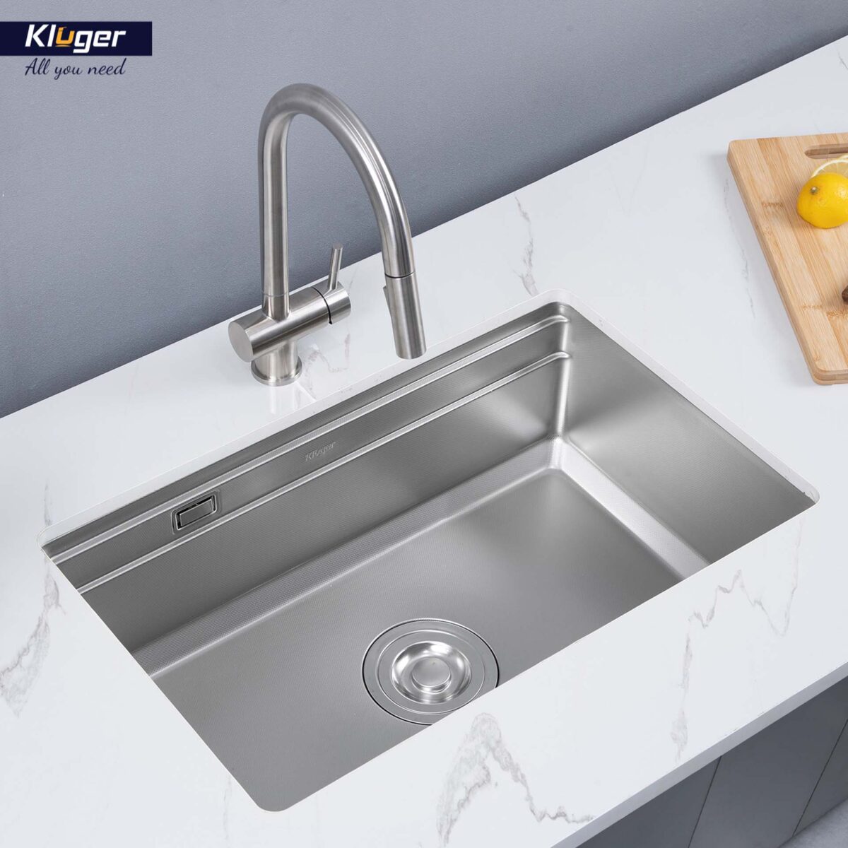 Chậu rửa bát inox KLUGER KG7044FS Basic dòng K600 1 hố - Ảnh 5