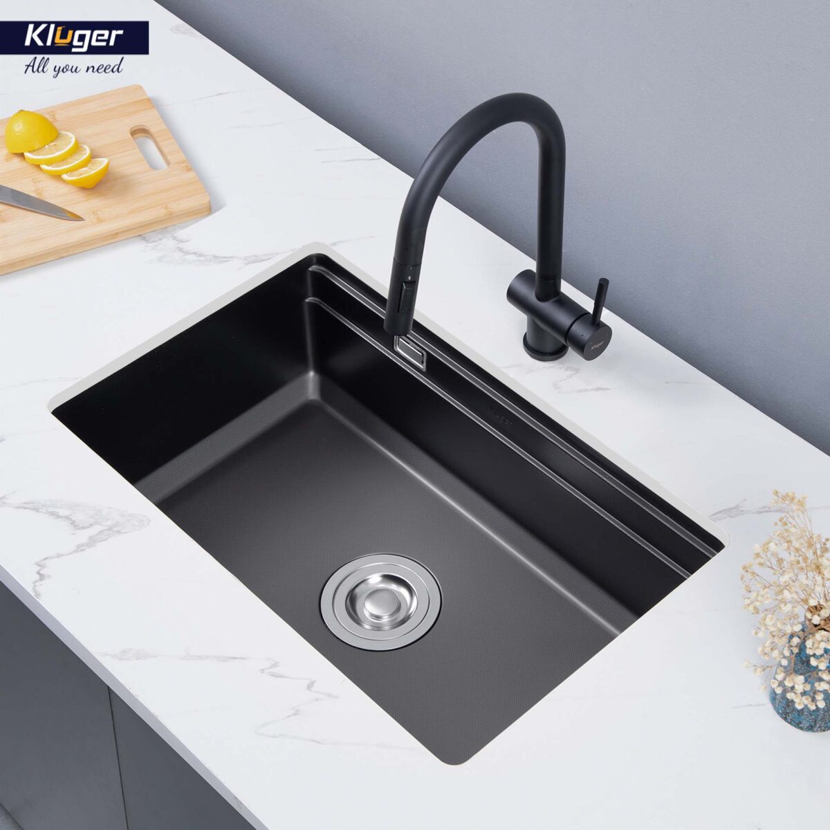 Chậu rửa bát inox KLUGER KG7644FB Basic dòng K600 1 hố - Ảnh 3