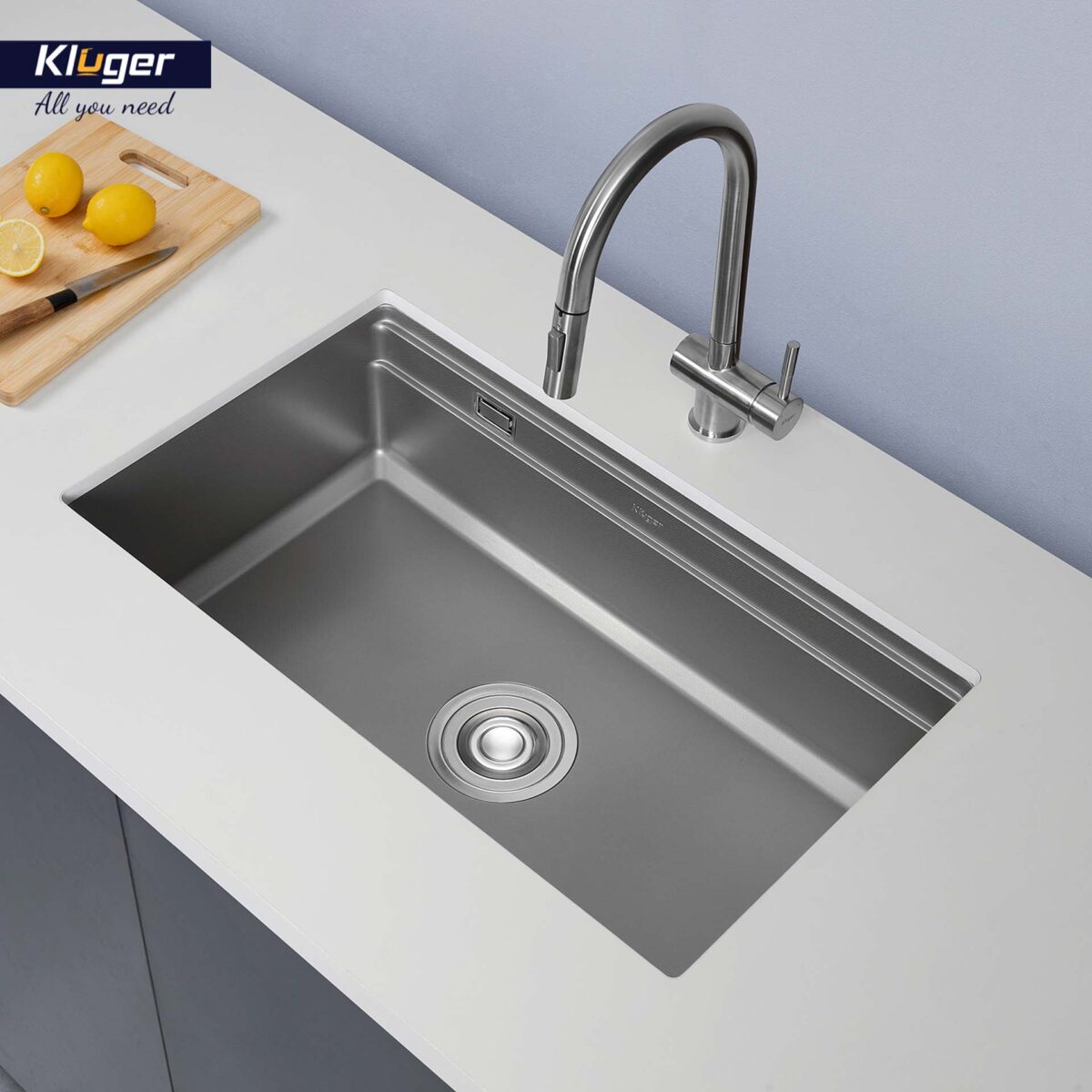 Chậu rửa bát inox KLUGER KG7644FS Plus dòng K600 1 hố - Ảnh 7