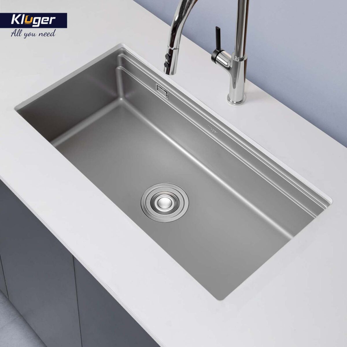 Chậu rửa bát inox KLUGER KG8644FS Basic dòng K600 1 hố - Ảnh 3