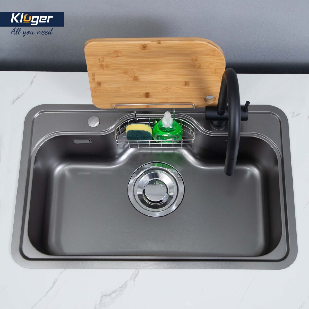 Chậu rửa bát inox KLUGER KT8050FB Plus dòng TAKI 1 hố - Ảnh 7