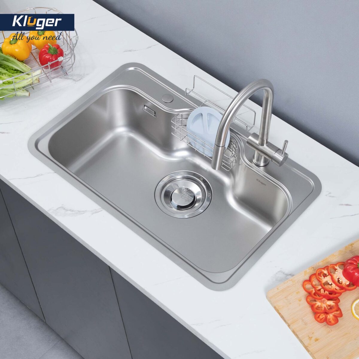 Chậu rửa bát inox KLUGER KT8050FS Basic dòng TAKI 1 hố - Ảnh 3