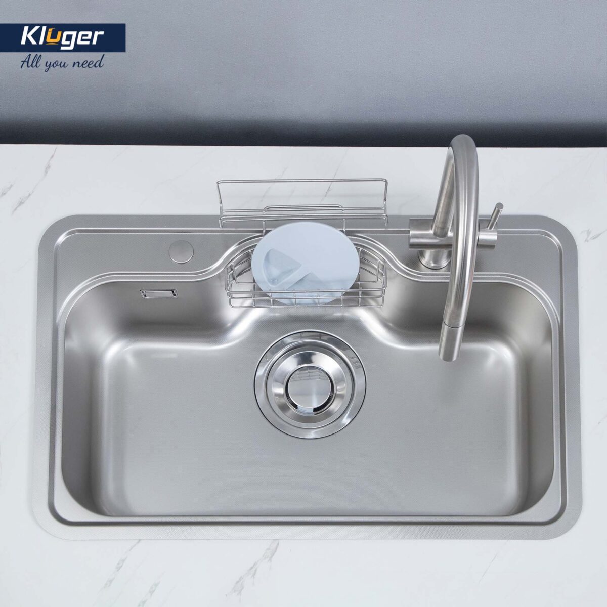 Chậu rửa bát inox KLUGER KT8050FS Basic dòng TAKI 1 hố - Ảnh 4