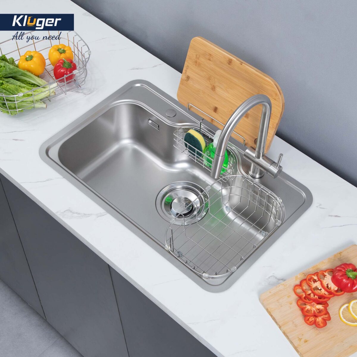 Chậu rửa bát inox KLUGER KT8050FS Plus dòng TAKI 1 hố - Ảnh 10
