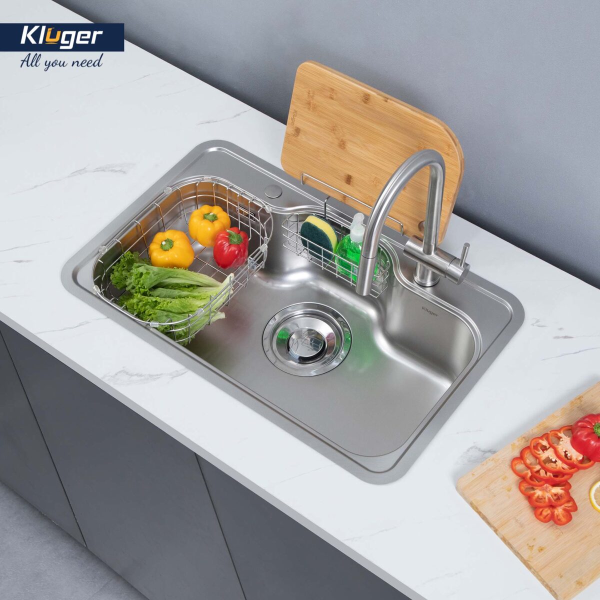 Chậu rửa bát inox KLUGER KT8050FS Plus dòng TAKI 1 hố - Ảnh 11