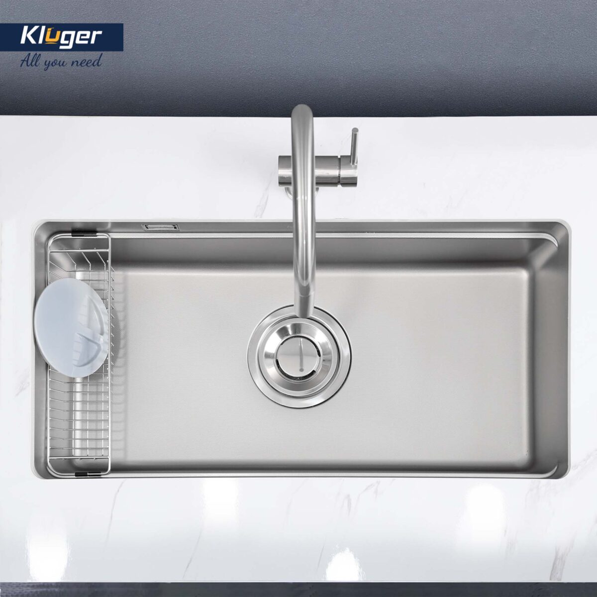 Chậu rửa bát inox KLUGER KU8844FS Basic dòng MOD 1 hố - Ảnh 5