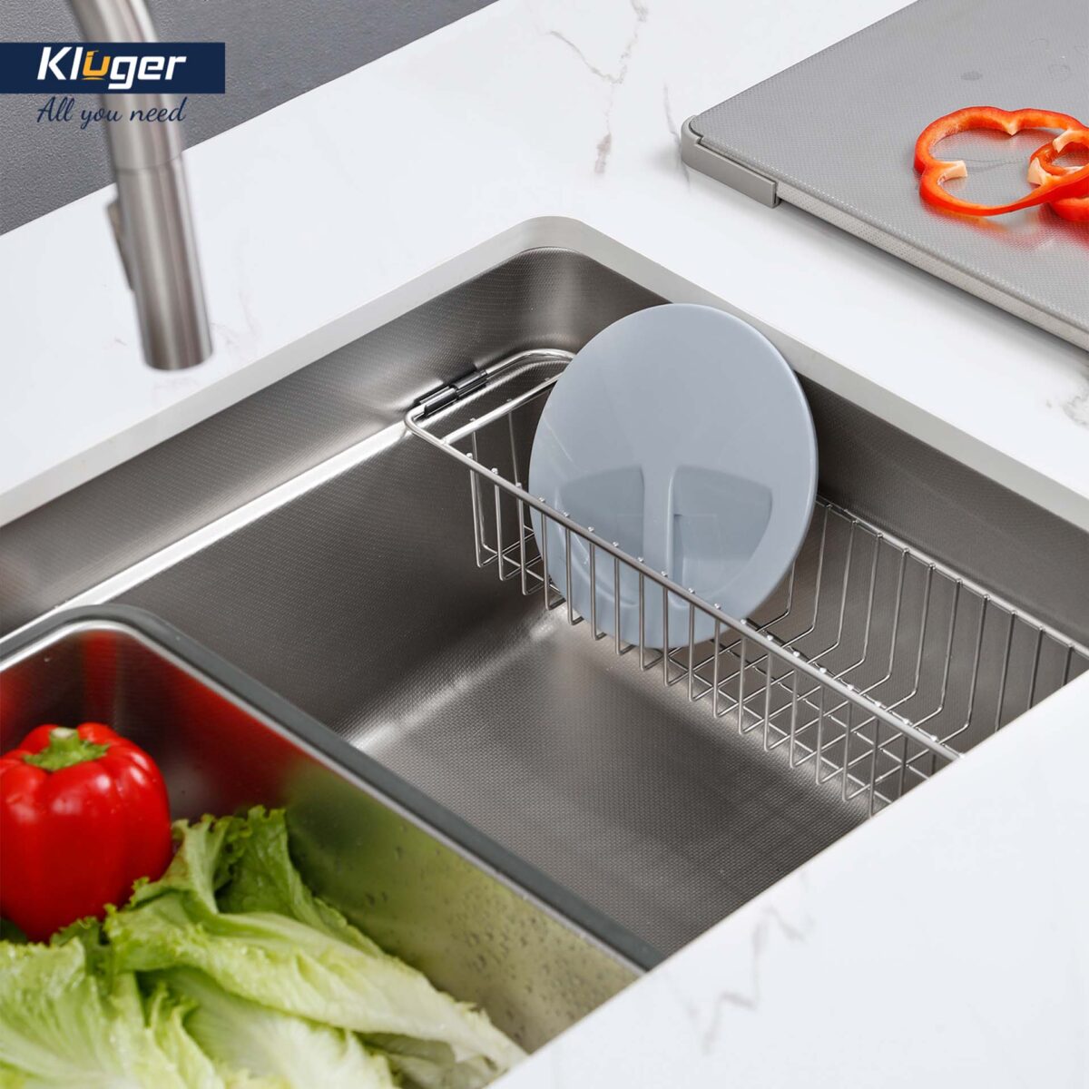 Chậu rửa bát inox KLUGER KU8844FS Plus dòng MOD 1 hố - Ảnh 5