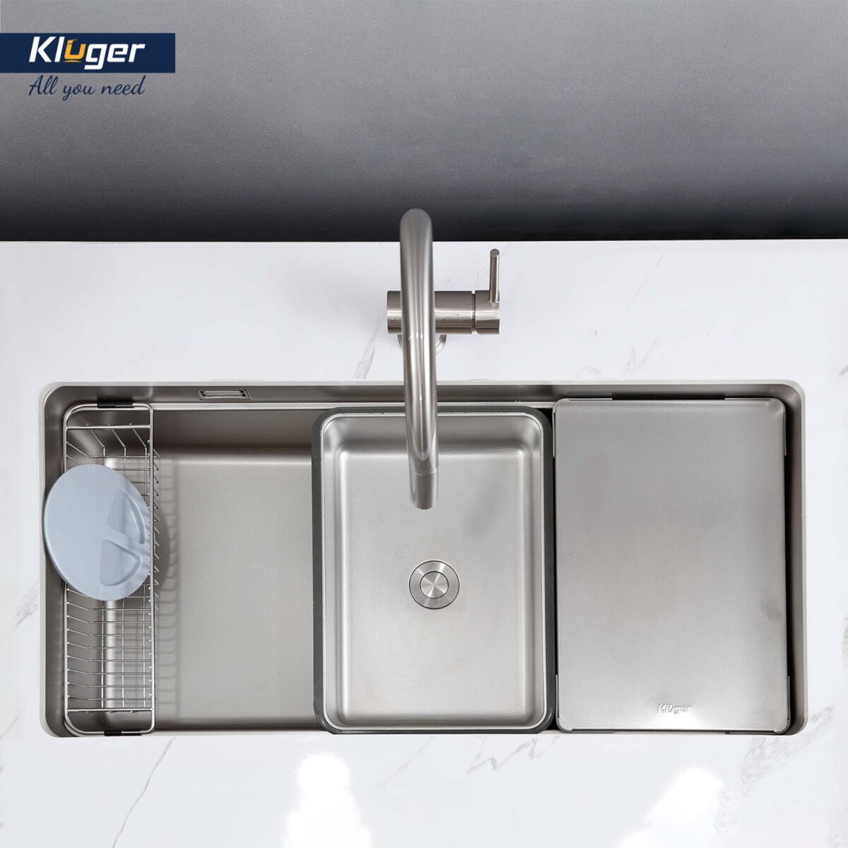 Chậu rửa bát inox KLUGER KU8844FS Plus dòng MOD 1 hố - Ảnh 6