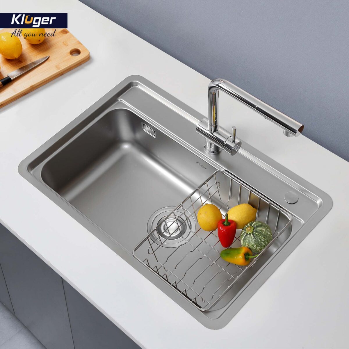 Chậu rửa bát inox KLUGER KW8101FS dòng K100 1 hố - Ảnh 6