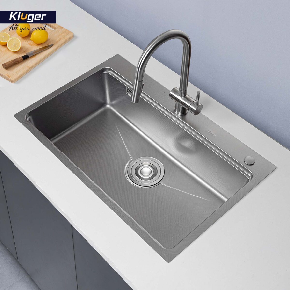 Chậu rửa bát inox KLUGER KW8181FS Basic dòng K800 1 hố - Ảnh 9