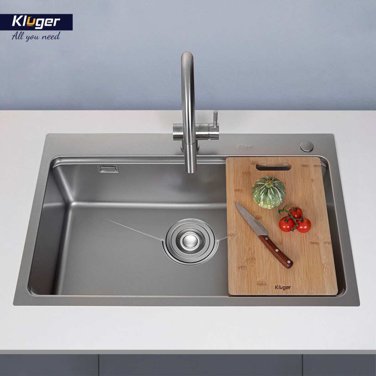 Chậu rửa bát inox KLUGER KW8181FS Plus dòng K800 1 hố - Ảnh 6