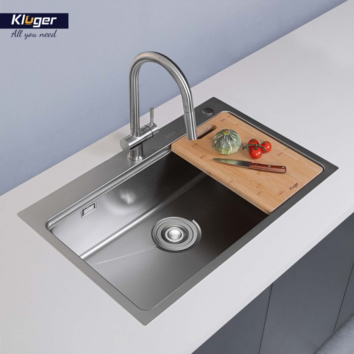 Chậu rửa bát inox KLUGER KW8181FS Plus dòng K800 1 hố - Ảnh 7