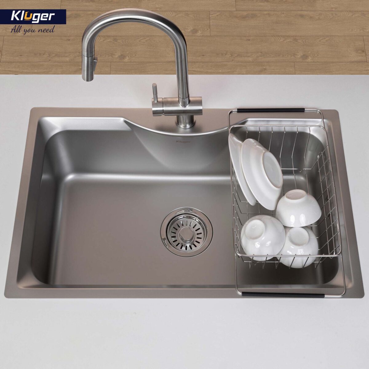 Chậu rửa bát inox KLUGER KW8191FS dòng K900 1 hố - Ảnh 7