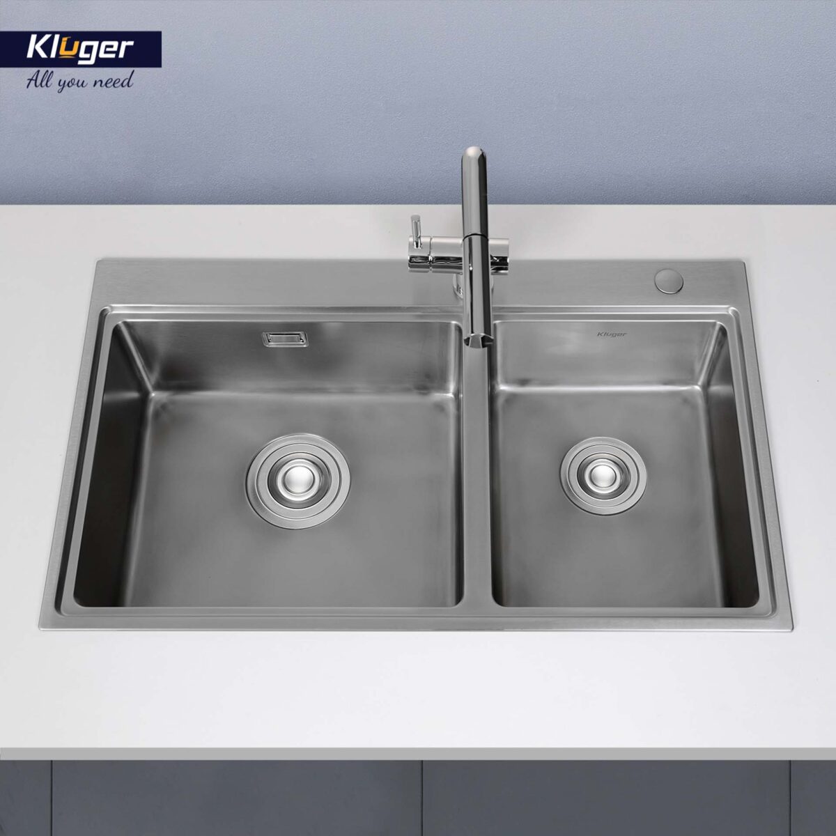 Chậu rửa bát inox KLUGER KW8211S dòng K2 100 2 hố - Ảnh 7