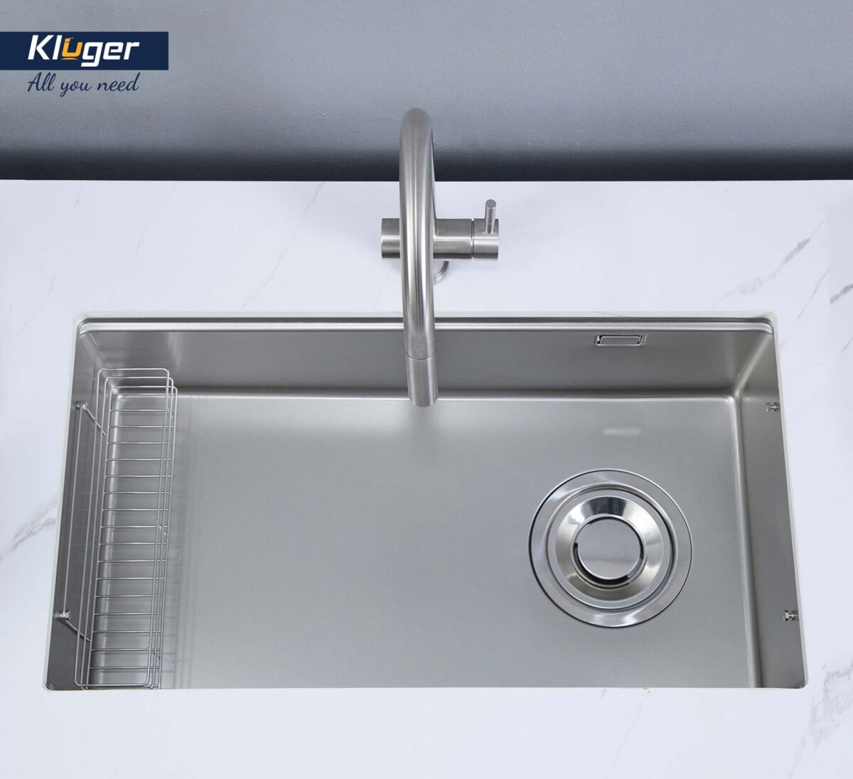 Chậu rửa bát inox KLUGER KY8045FS Basic dòng TOYA 1 hố - Ảnh 5