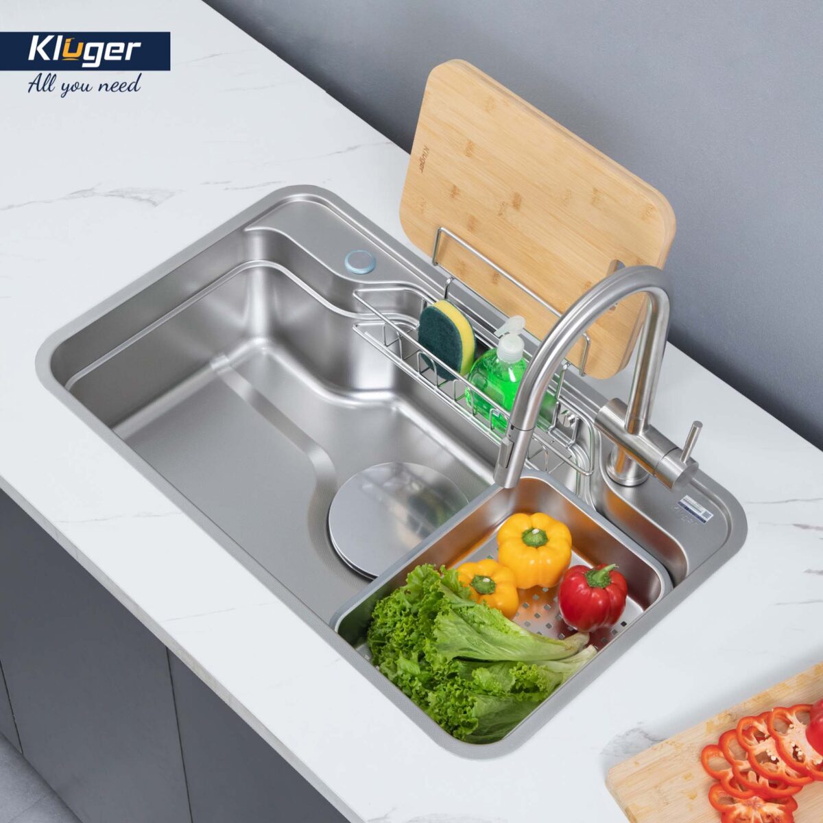 Chậu rửa bát inox KLUGER KF7848FS Plus dòng TAKA 1 hố - Ảnh 5