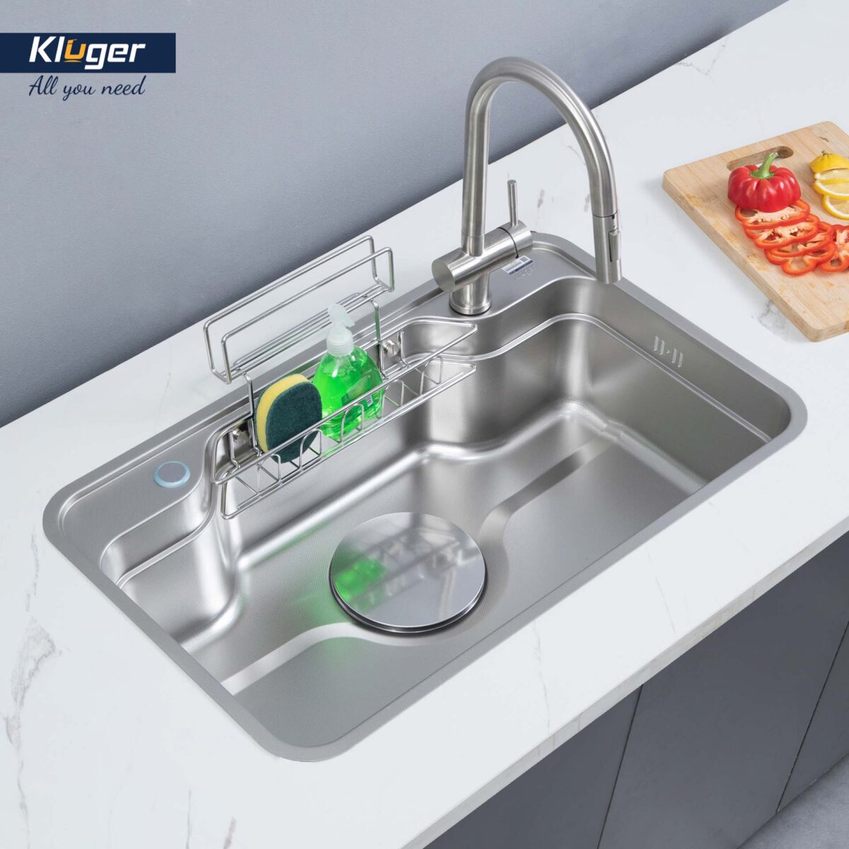 Chậu rửa bát inox KLUGER KF7848FS Plus dòng TAKA 1 hố - Ảnh 8