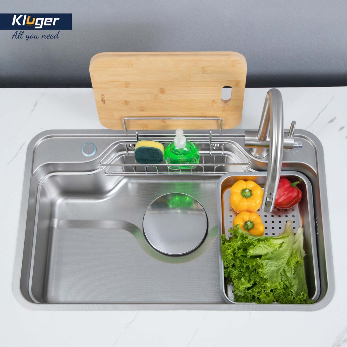 Chậu rửa bát inox KLUGER KF7848FS Plus dòng TAKA 1 hố - Ảnh 10