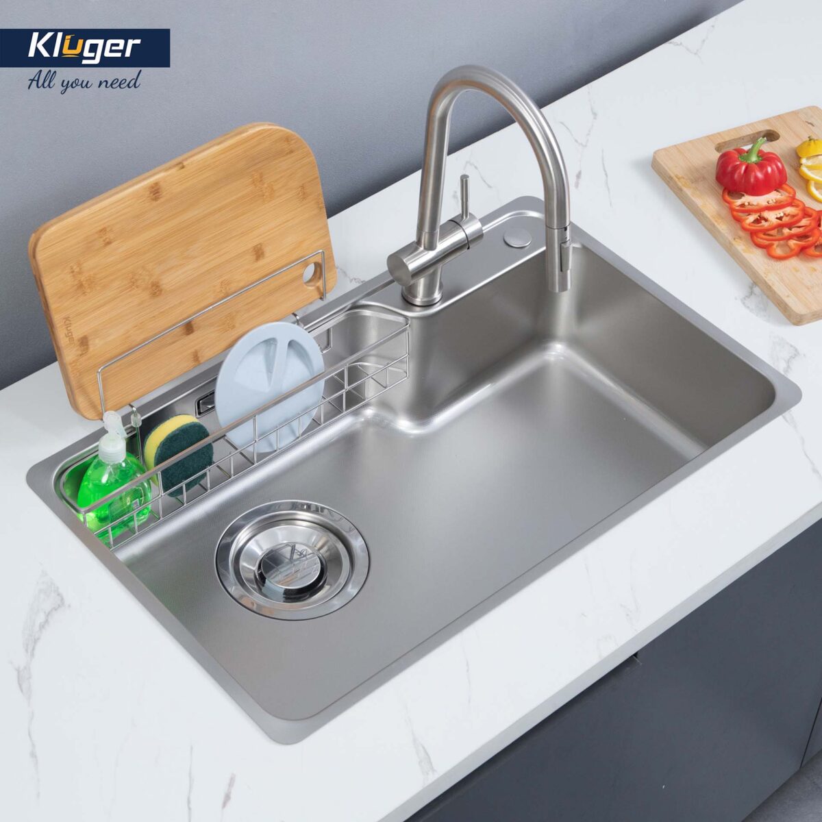 Chậu rửa bát inox KLUGER KH8048FS Plus dòng HARU 1 hố - Ảnh 7