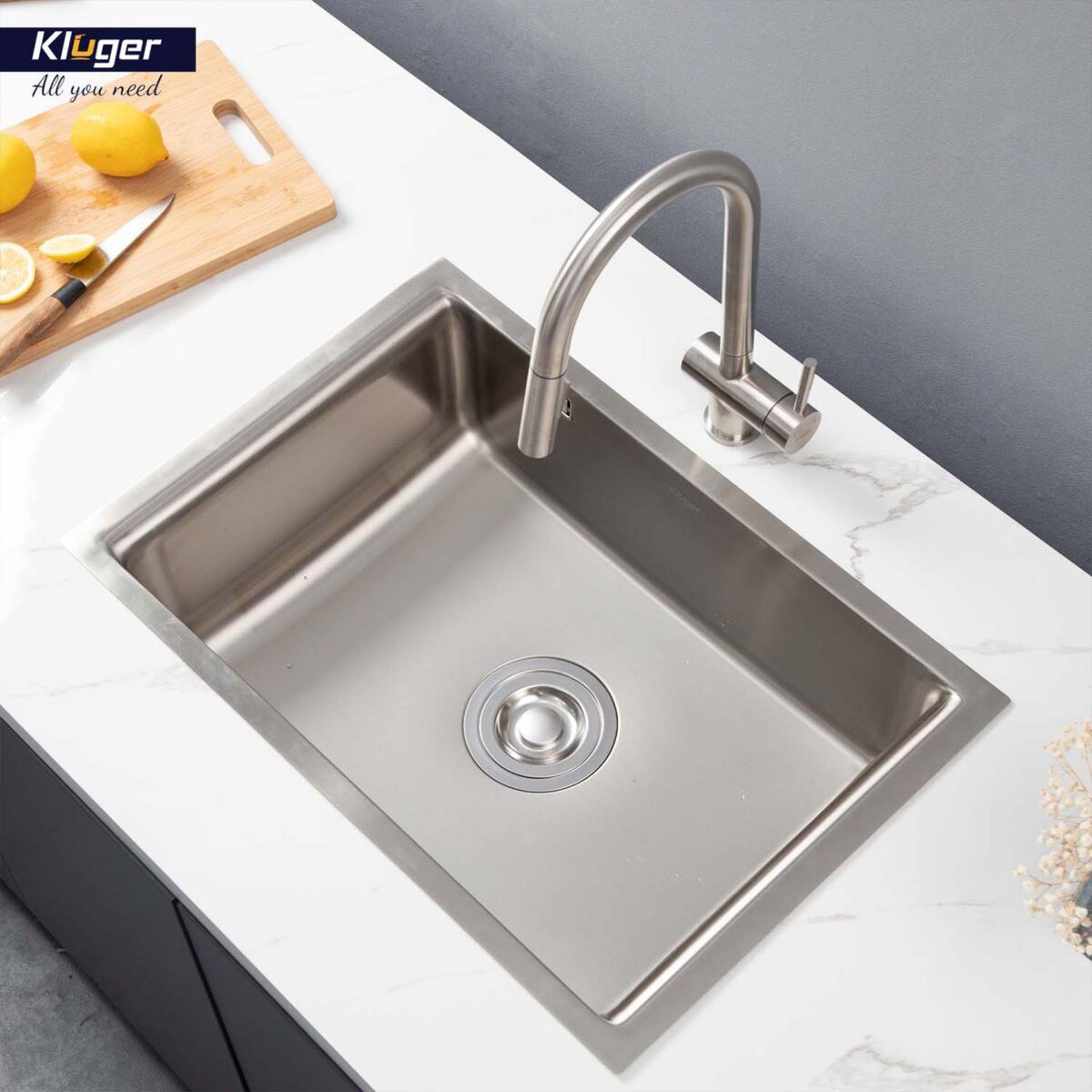 Chậu rửa bát inox KLUGER KU8121S dòng K200 1 hố - Ảnh 5