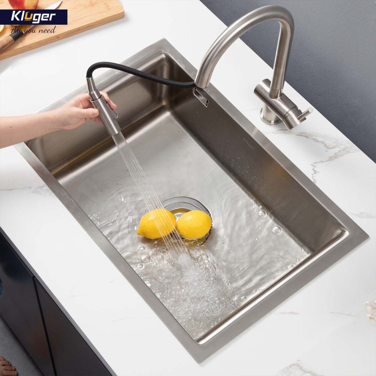 Chậu rửa bát inox KLUGER KU8121S dòng K200 1 hố - Ảnh 6