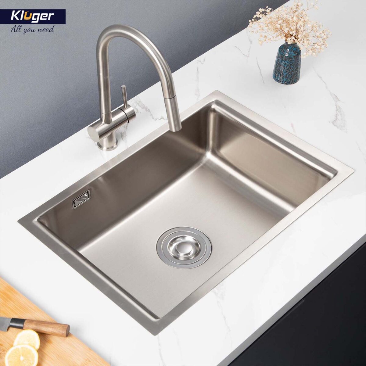 Chậu rửa bát inox KLUGER KU8121S dòng K200 1 hố - Ảnh 7