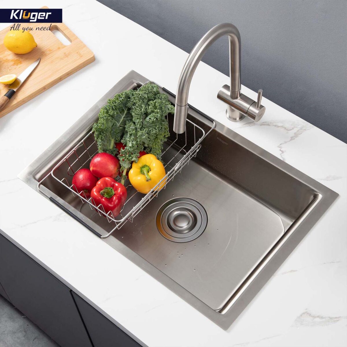 Chậu rửa bát inox KLUGER KU8121S dòng K200 1 hố - Ảnh 8