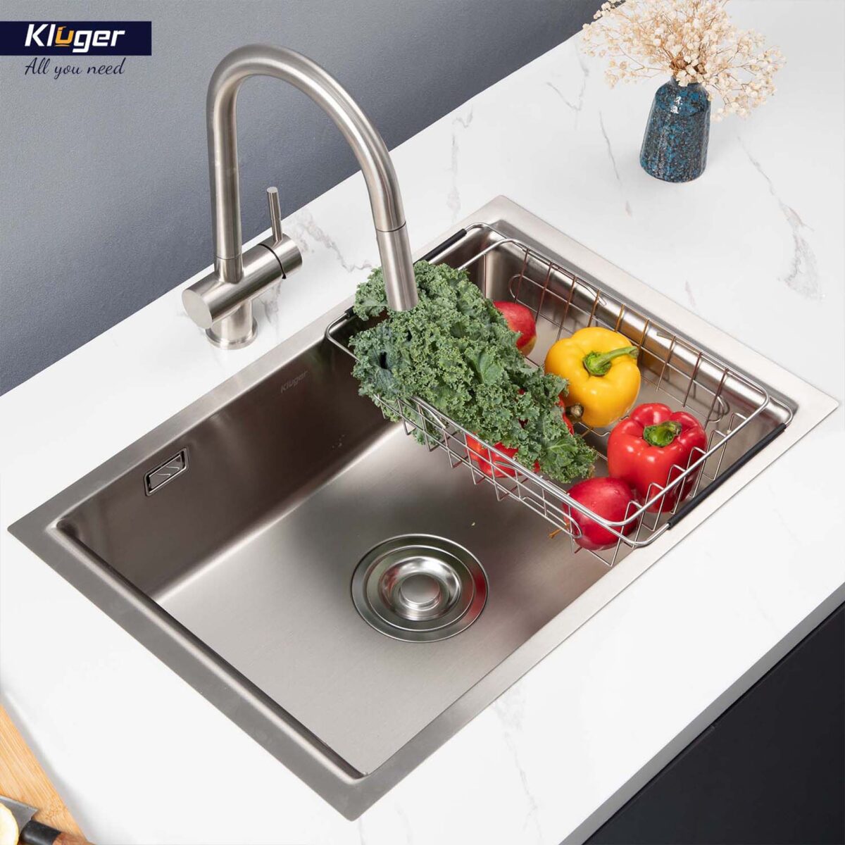 Chậu rửa bát inox KLUGER KU8121S dòng K200 1 hố - Ảnh 9