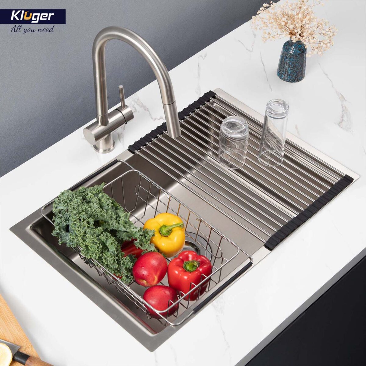 Chậu rửa bát inox KLUGER KU8121S dòng K200 1 hố - Ảnh 10