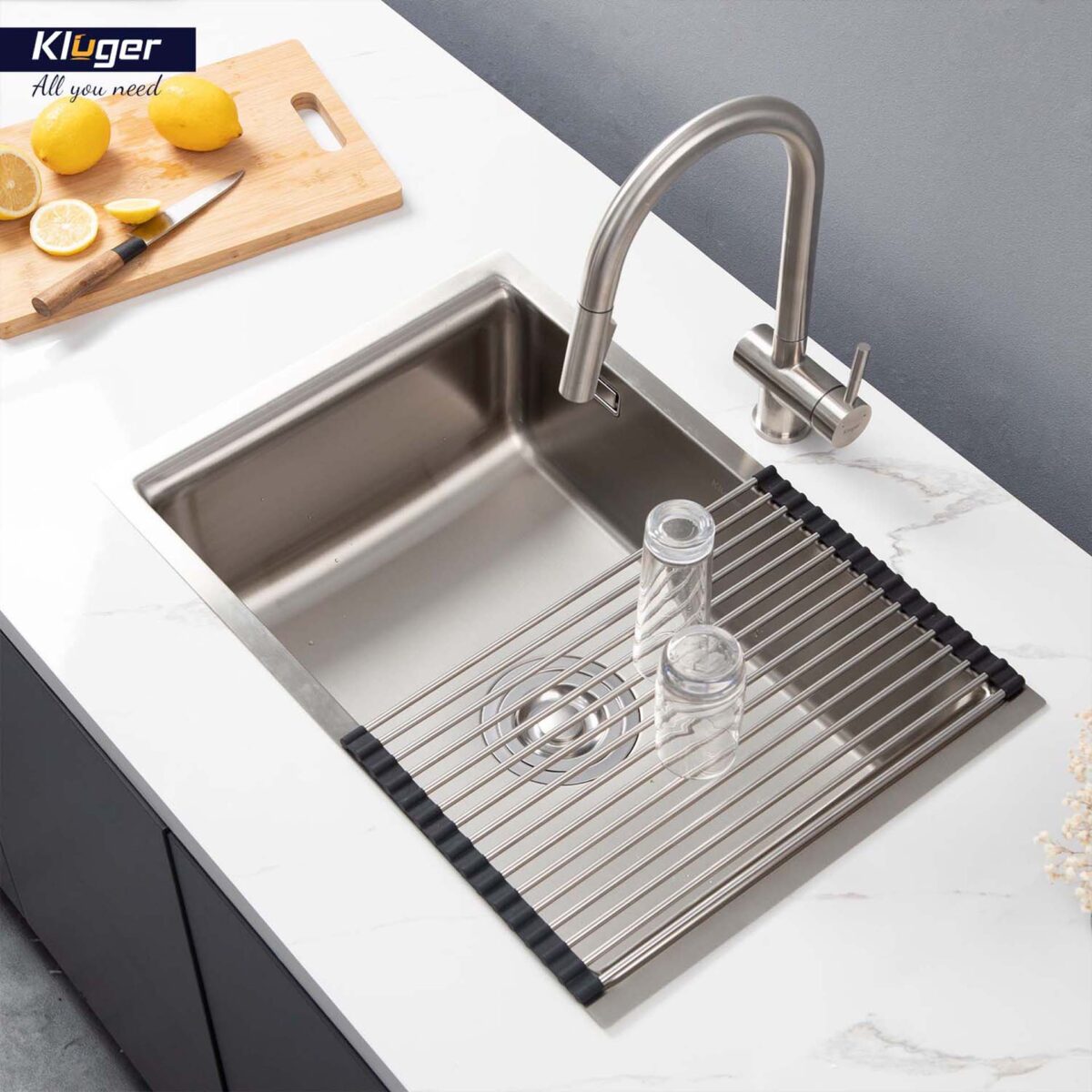 Chậu rửa bát inox KLUGER KU8121S dòng K200 1 hố - Ảnh 11