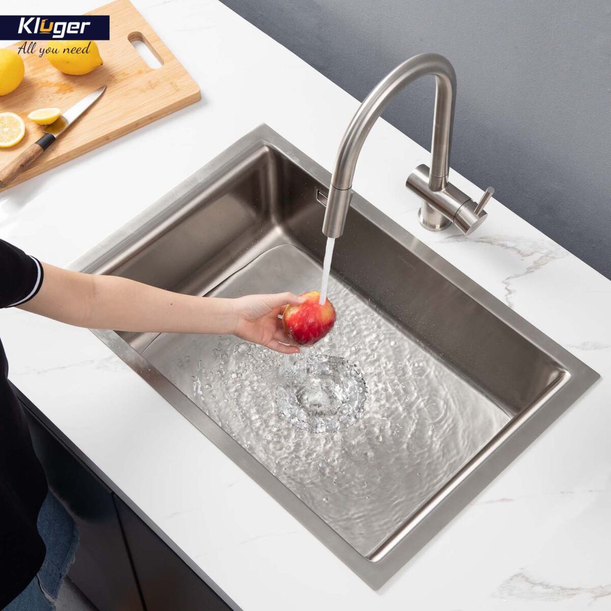 Chậu rửa bát inox KLUGER KU8121S dòng K200 1 hố - Ảnh 12